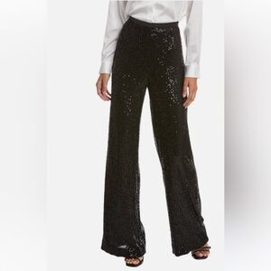 Ramy Brook Black Sequin Wide Leg Zora Pants Size 8